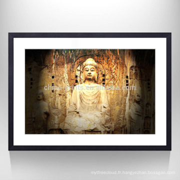 Art de mur de photo de Bouddha, imprimé de design neuf sur papier mat, décalque murale murale pour décoration intérieure